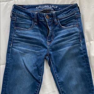 dark denim american eagle skinny jeans size 4